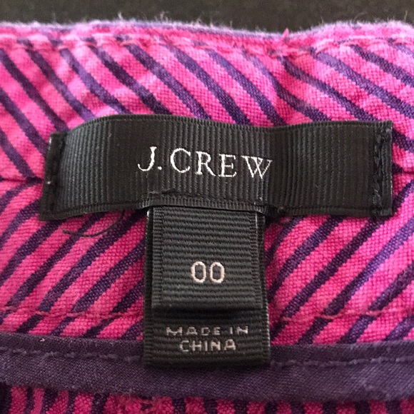 J Crew Hot Pink & Purple Seersucker Shorts - 00 - Picture 3 of 4